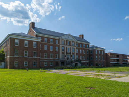 Old hospital building at Governors Island, New Yorkのeditorial素材