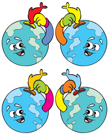 happy earth saving for the futureのイラスト素材