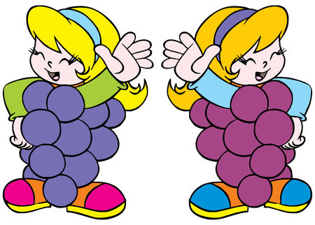 Grapes Girlのイラスト素材