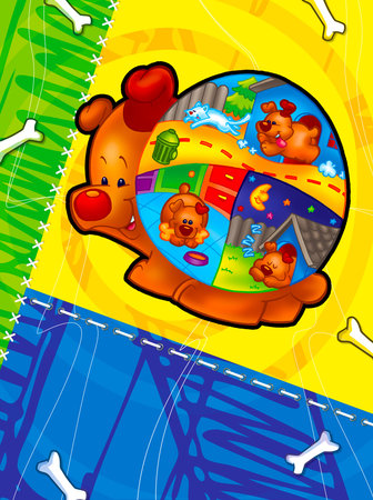 a digitally illustrated funny cartoon animalsの写真素材