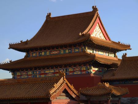 Building in the forbidden city Beijing Chinaの写真素材