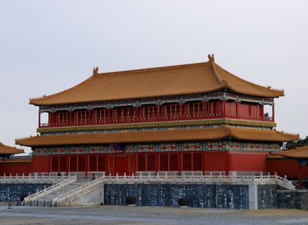 Building in the forbidden city Beijing Chinaの写真素材