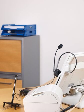 Close up of reception deskの写真素材