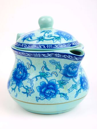 Japanese Teapot. Close up on white backgroundの写真素材