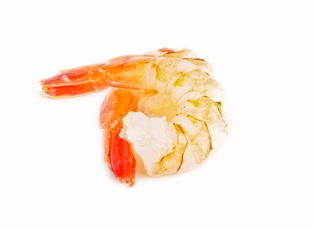 Fresh shrimp from greenland, close up on whtie backgroundの写真素材