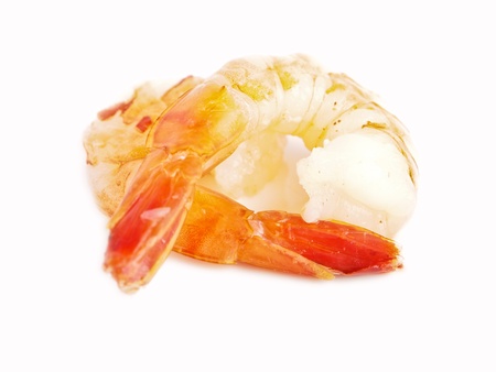 Fresh shrimp from greenland, close up on whtie backgroundの写真素材