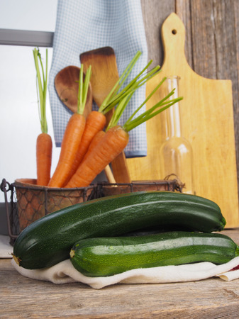 Autumn harvest of zucchiniの写真素材