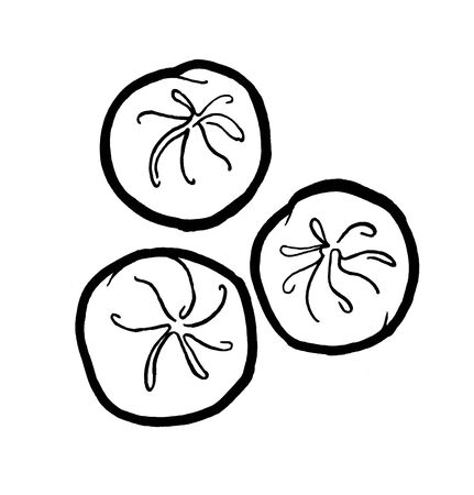 Dim sum. Black and white linear graphic. Ink hand drawing. Asian food. Chinese cuisine. Hand drawn illustration. Menu for cafe, restaurant, street festival, farmers market, poster, banner, sticker.の写真素材