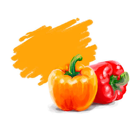 Vegetable set. Pepper, beetroot, tomato, eggplant, blob. Harvest and Thanksgiving fruit of nature, food collection for restaurants, menus, posters and grocery bags. Graphics and colorの写真素材