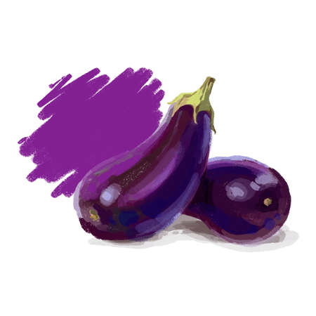 Vegetable set. Pepper, beetroot, tomato, eggplant, blob. Harvest and Thanksgiving fruit of nature, food collection for restaurants, menus, posters and grocery bags. Graphics and colorの写真素材