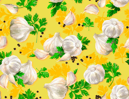 Vegetable set. Mushrooms, garlic, parsley, blob. Harvest and Thanksgiving fruit of nature, food collection for restaurants, menus, posters and grocery bags. Graphics and colorの写真素材