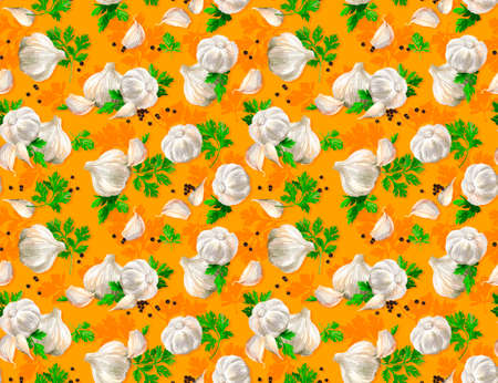 Vegetable set. Mushrooms, garlic, parsley, blob. Harvest and Thanksgiving fruit of nature, food collection for restaurants, menus, posters and grocery bags. Graphics and colorの写真素材