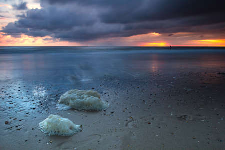 Beautiful long exposure sunsetの写真素材