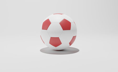 3d render. Soccer ball, a hollow ball made of rubber.の写真素材