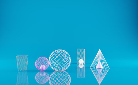 Abstract 3d render, modern background, graphic design illustrationの写真素材