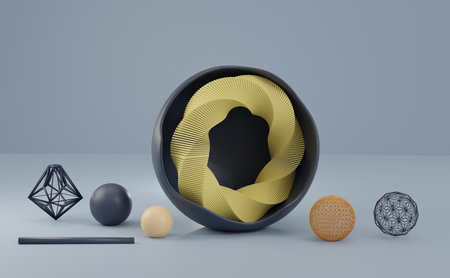 Abstract 3d render modern illustration, background design. Design Modern illustraion, 3d rendering.の写真素材
