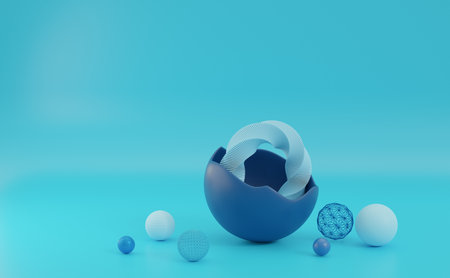 Abstract 3d render, modern geometric background, graphic design.3d rendering.の写真素材