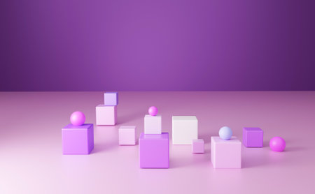 Abstract 3d render, blue background design, modern illustrationの写真素材