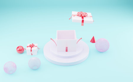 3d renderings gift box modern background graphic designの写真素材