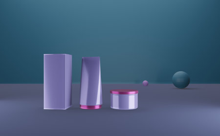 <p>3d rendering of a cosmetic product display podium for mock up.</p>の写真素材