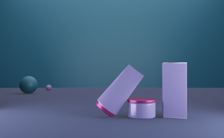 <p>3d rendering of minimal geometric forms. Glossy podium for product presentation.</p>の写真素材
