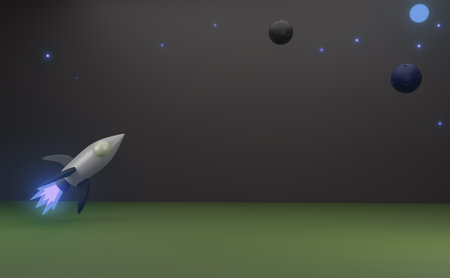 3d render. Extraterrestrial rocket propulsion in space.3d rendering.の写真素材