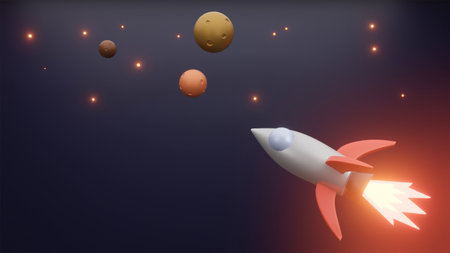 3d render. Extraterrestrial rocket propulsion in space.3d rendering.の写真素材