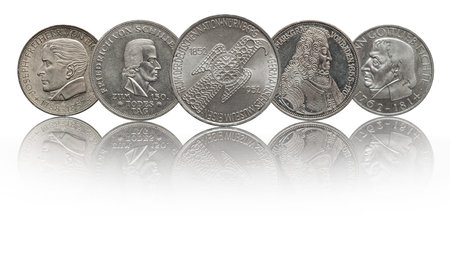 Germany 5 mark silver commemorative coins, Germanic Museum, Schiller, Margrave of Baden, Eichendorff...