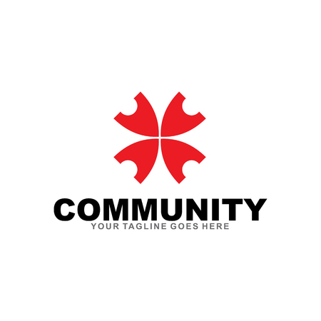 Community and adoption care logo design vector templateのイラスト素材