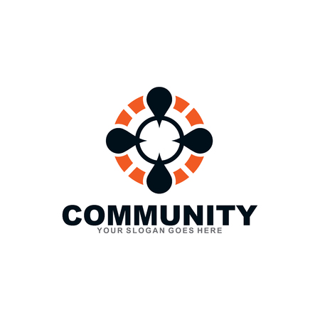 Community and adoption care logo design vector templateのイラスト素材