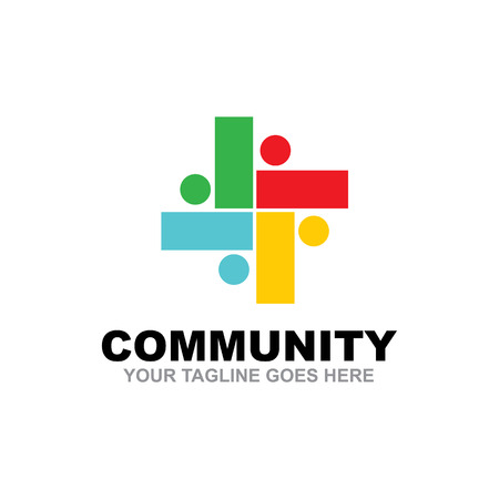 Community and adoption care logo design vector templateのイラスト素材