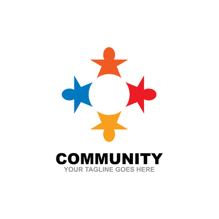 Community and adoption care logo design vector templateのイラスト素材