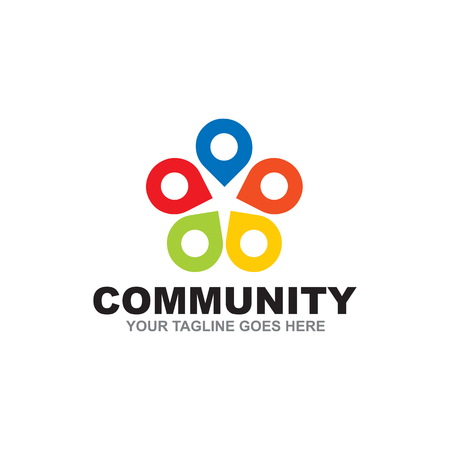 Community and adoption care logo design vector templateのイラスト素材