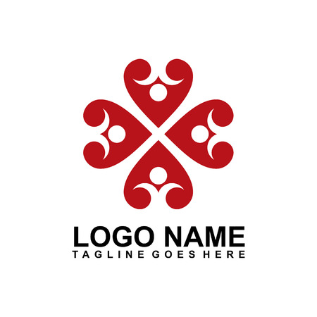 Community and adoption care logo design vector templateのイラスト素材