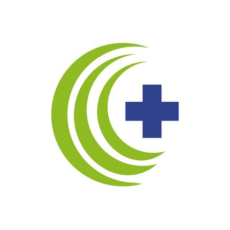 Simple logo design inspiration for medical and health care logo design vector templateのイラスト素材