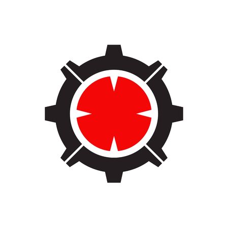 Industrial company logo design with using gear icon vector templateのイラスト素材