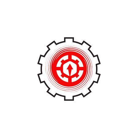 Industrial company logo design with using gear icon vector templateのイラスト素材