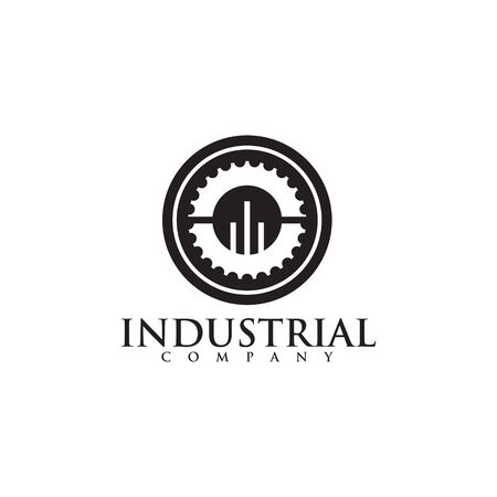 Industrial company logo design with using gear icon vector templateのイラスト素材