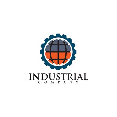 Industrial company logo design with using gear icon vector templateのイラスト素材