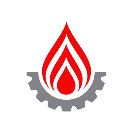 Industrial company logo design with using gear icon vector templateのイラスト素材