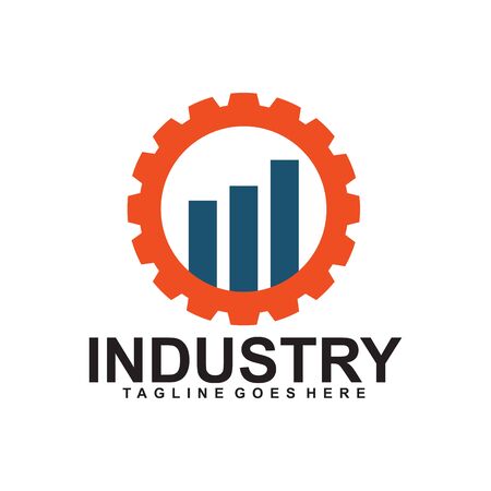 Industrial company logo design with using gear icon vector templateのイラスト素材