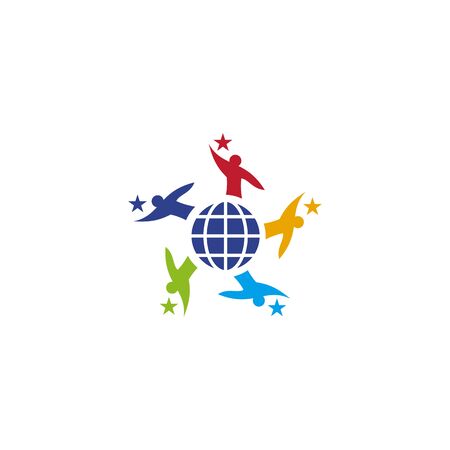 Community and adoption care logo design vector templateのイラスト素材