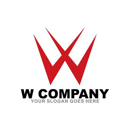 W letter initial  design vector templateのイラスト素材