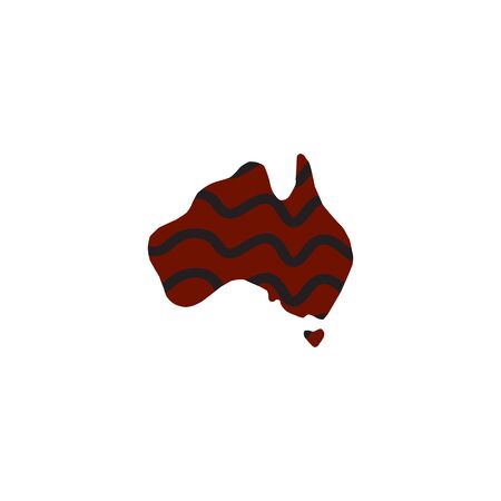 Aboriginal art dots painting with using Australian map outlineのイラスト素材