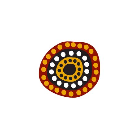 Aboriginal art dots painting design templateのイラスト素材