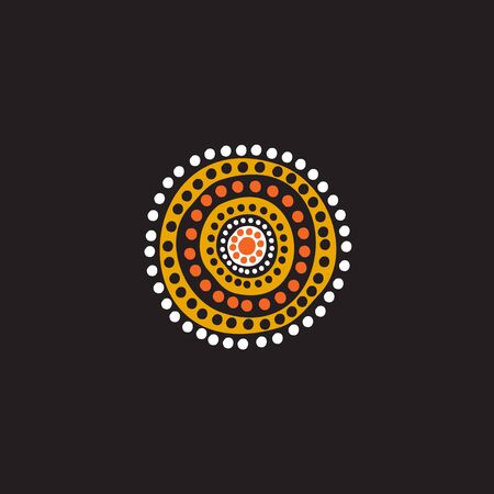 Aboriginal art dots painting design templateのイラスト素材