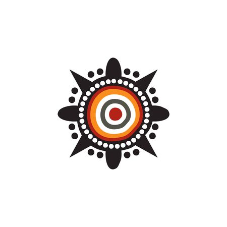 Aboriginal art dots painting  design templateのイラスト素材