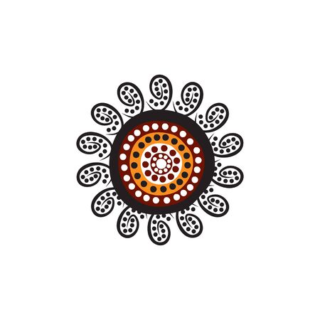 Aboriginal art dots painting  design templateのイラスト素材