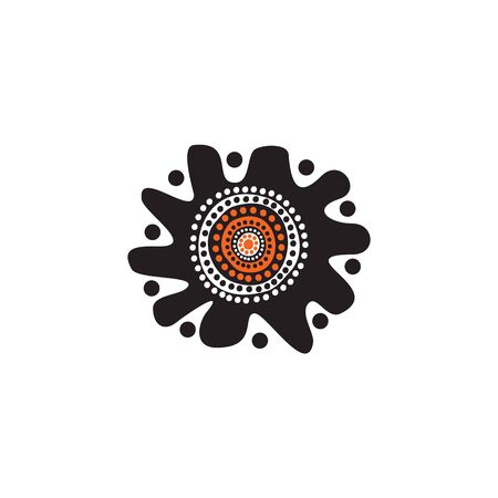 Aboriginal art dots painting  design templateのイラスト素材