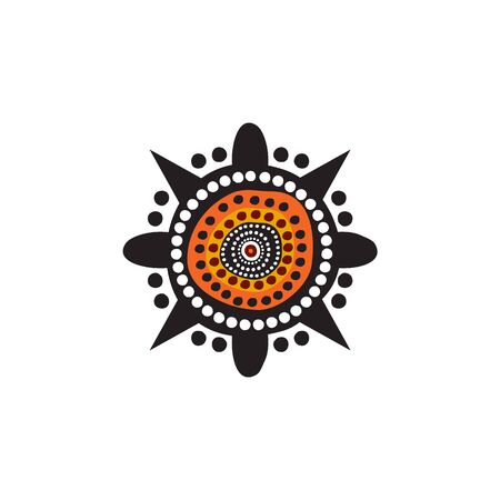 Aboriginal art dots painting  design templateのイラスト素材